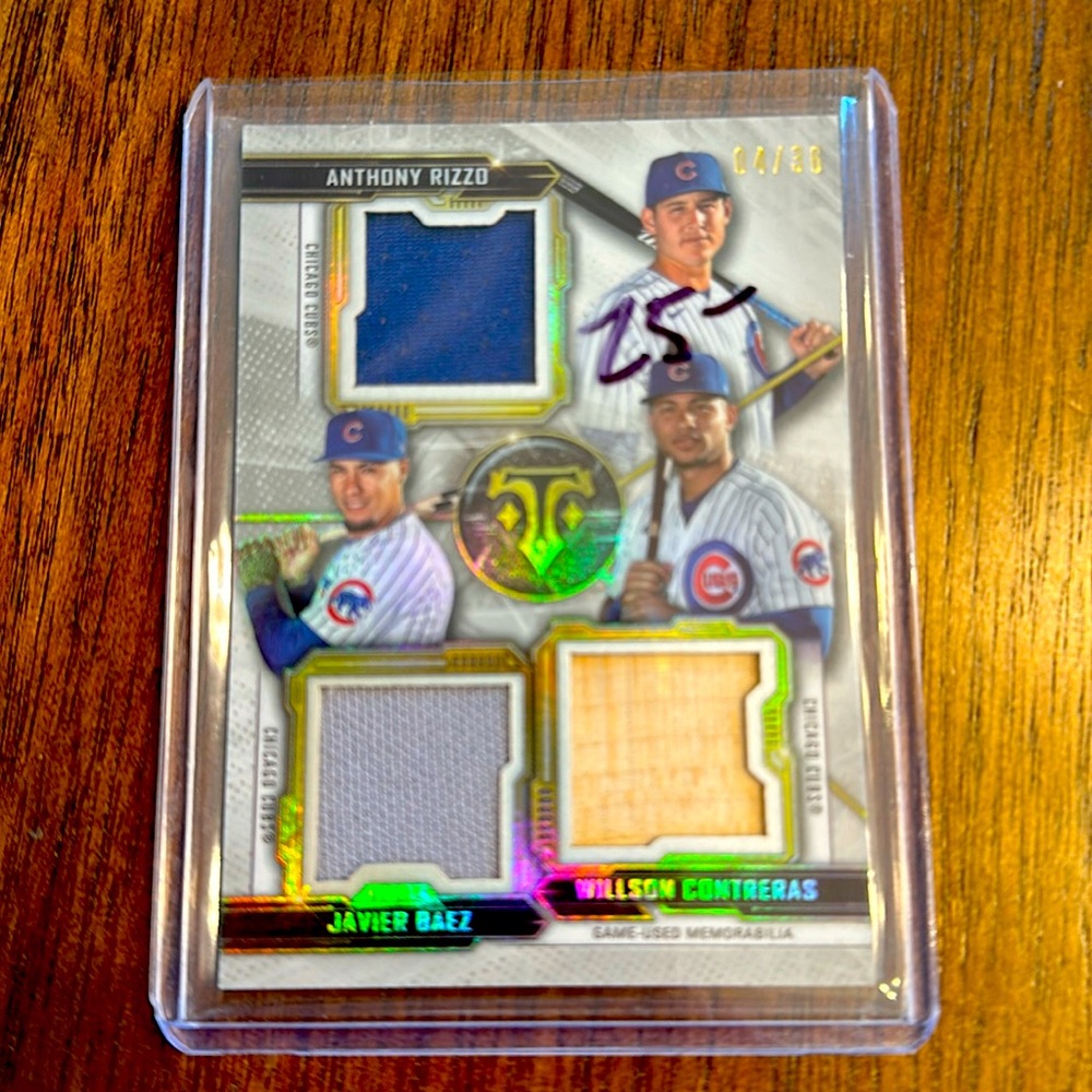 CUBS 2020 Topps Triple Threads Relic Combo #d 04/36 Baez/ Rizzo/Bryant  CUBS 🔥